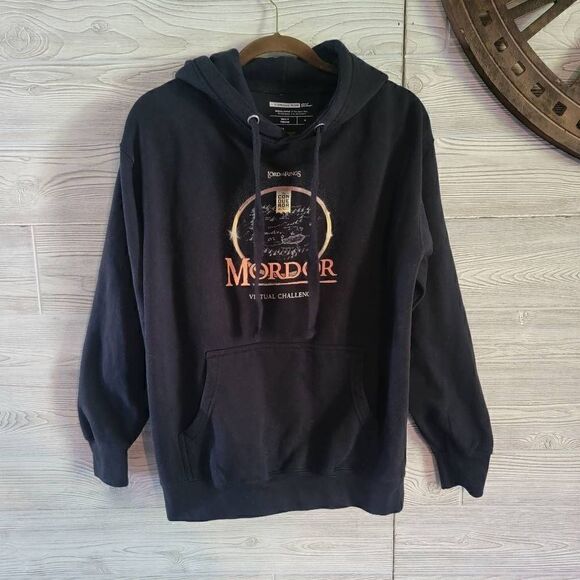 Lord Of The Rings Mordor Virtual Challenge Conqueror Unisex Hoodie SZ M LOTR - Picture 1 of 4